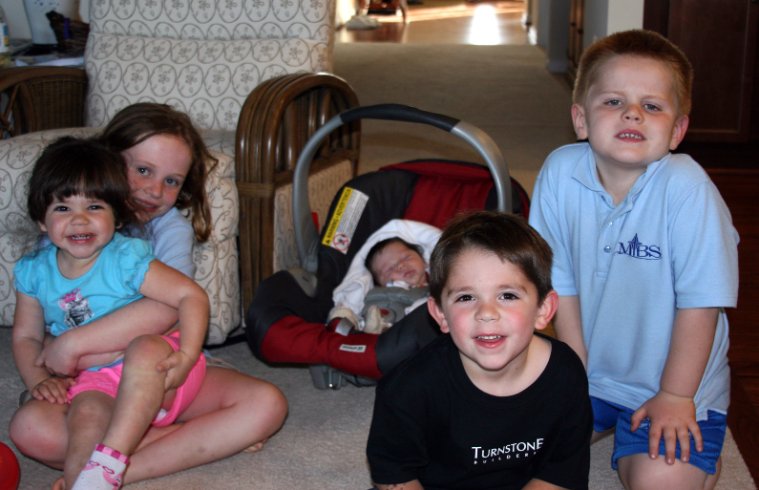 Five grandchildren arrive at P-Paw's Birthday Party